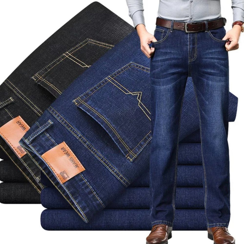 2023  men's stylish business denim jeans Blue cotton pants for men  high quality